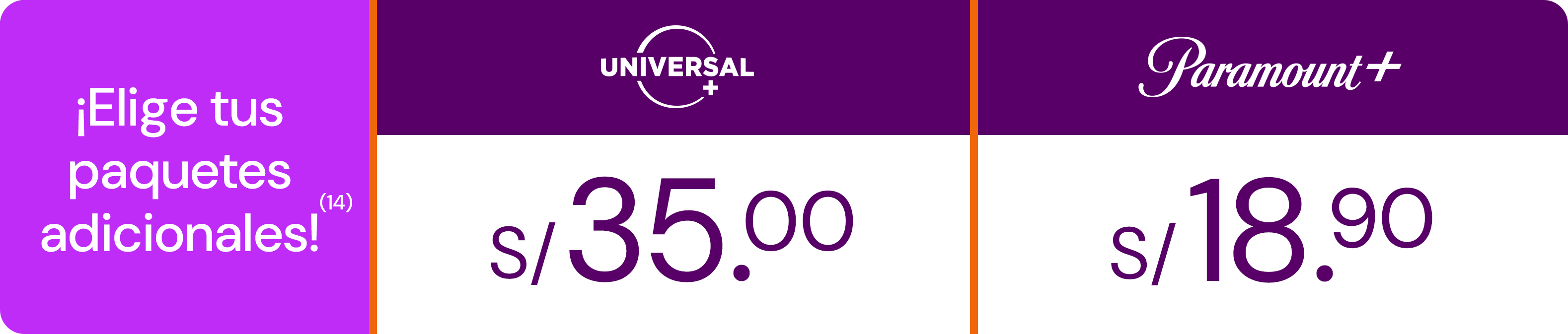 Elige tus paquetes adicionales